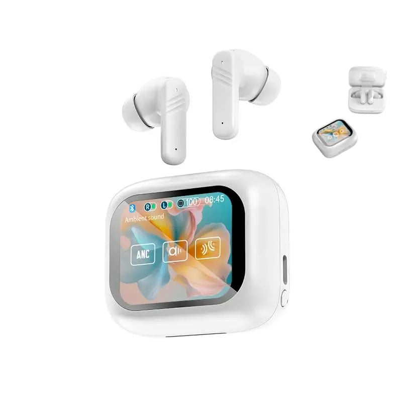 Sleek Touch-Control Bluetooth Earbuds with Smart Charging Case - Aquatic Series Zyvraxen