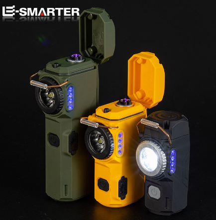 Outdoor Arc Windproof Lighter with Adjustable Flashlight Zyvraxen
