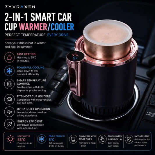 2-in-1 Smart Car Cup Warmer/Cooler Moretech