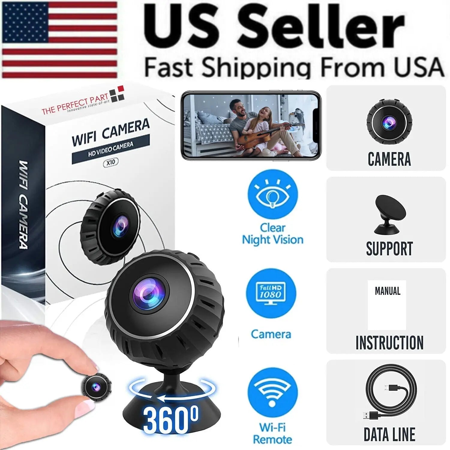 Compact Wireless Surveillance Camera 1080P HD WiFi Zyvraxen