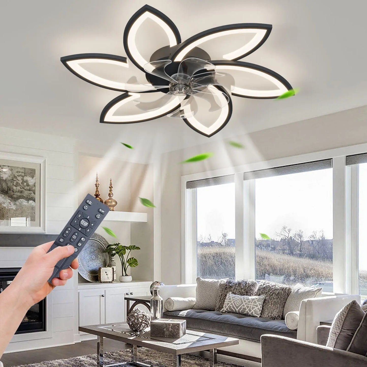 Acrylic Crafted Ceiling Fan with LED Lighting and Remote Control zyvraxen