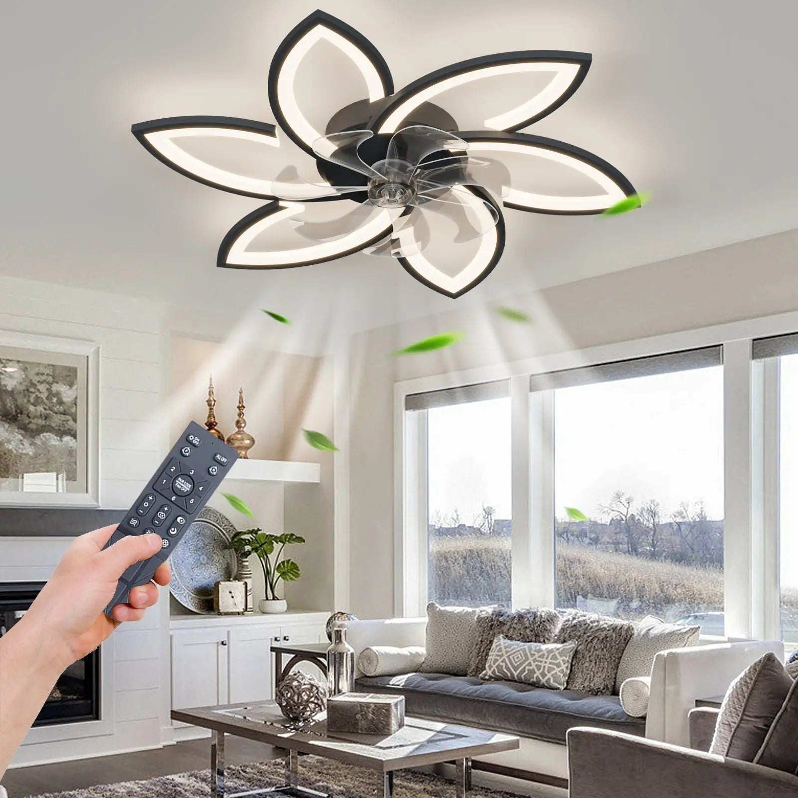 Acrylic Crafted Ceiling Fan with LED Lighting and Remote Control zyvraxen