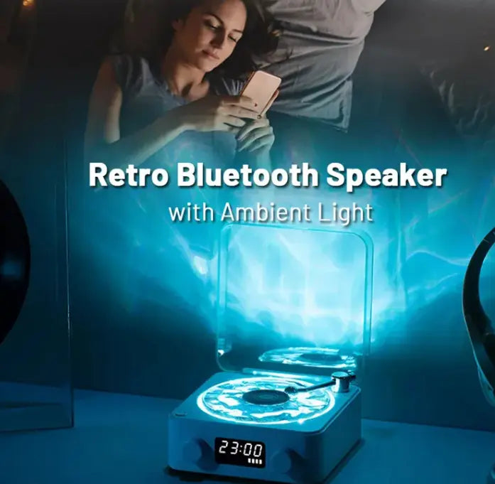 Bluetooth Retro Turntable Speaker with RGB Lights zyvraxen