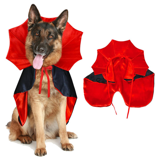 GOYOSWA Dog Halloween Costumes Dog Vampire Cloak Costume Dog Devil Costume Dog Vampire Cloak Cape Halloween Costumes for Small Medium Large Dogs Pets (Large) Zyvraxen