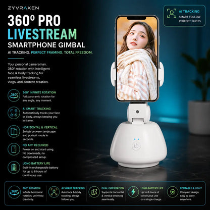 360° Pro Livestream Smartphone Gimbal zyvraxen