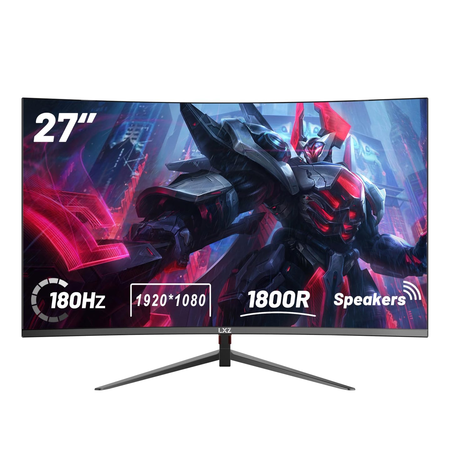 LXZ 27" Curved 180Hz Full HD Gaming Monitor - Black Zyvraxen