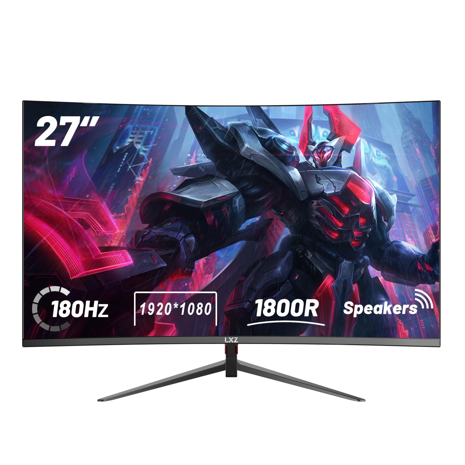 LXZ 27" Curved 180Hz Full HD Gaming Monitor - Black Zyvraxen