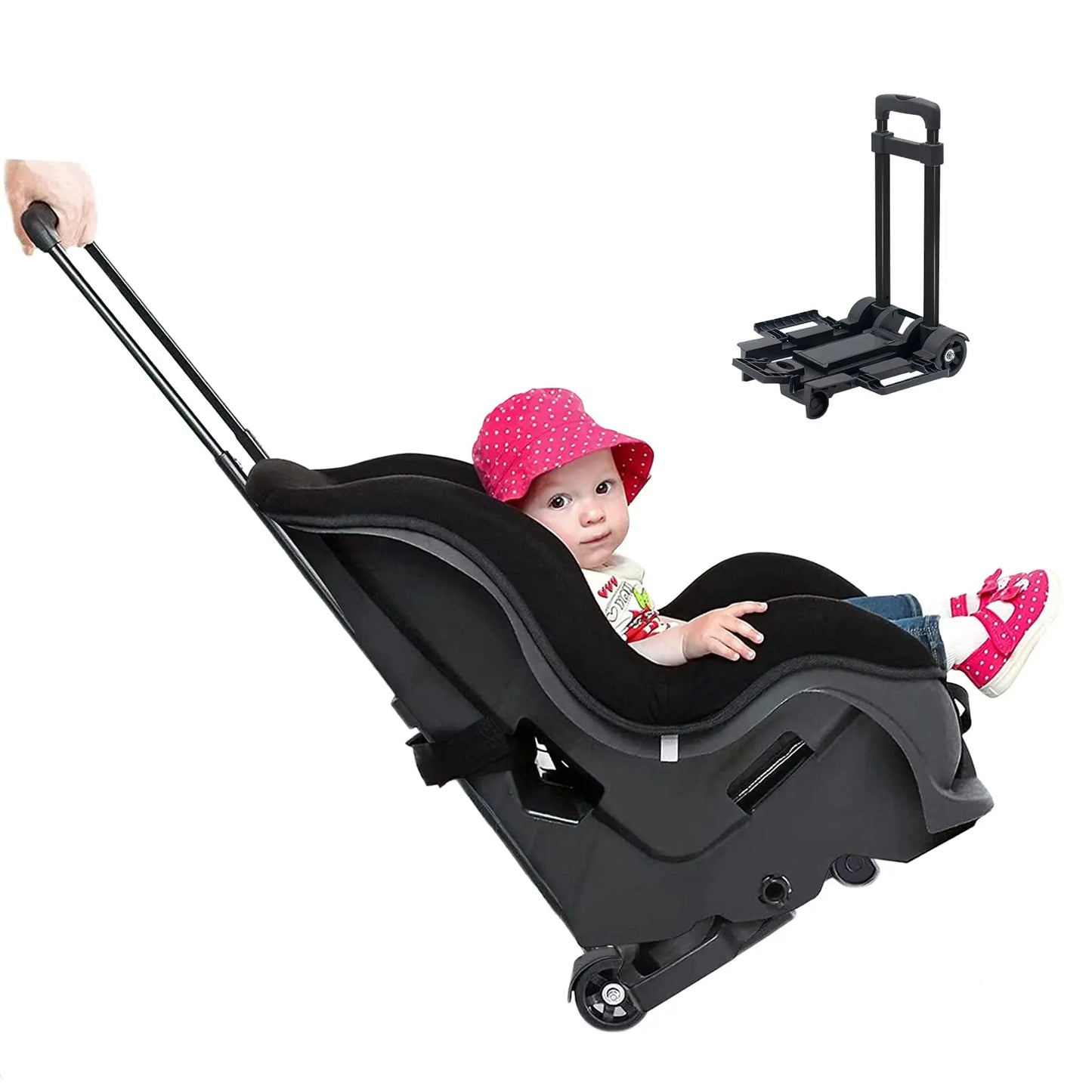 Compact Dual-Wheel Car Seat Stroller for Airport zyvraxen