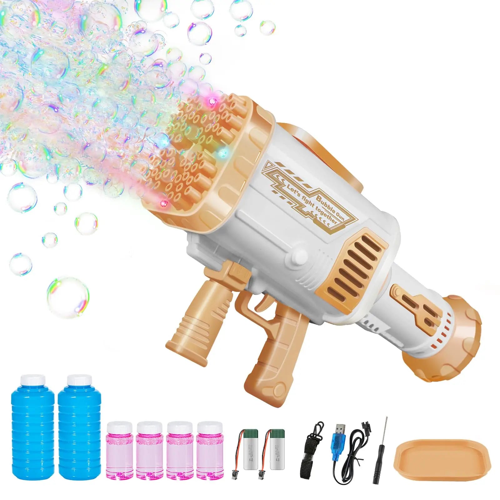 Sofmonk Luminous Bubble Blaster - 64 Holes with Dual Rechargeable Batteries Zyvraxen