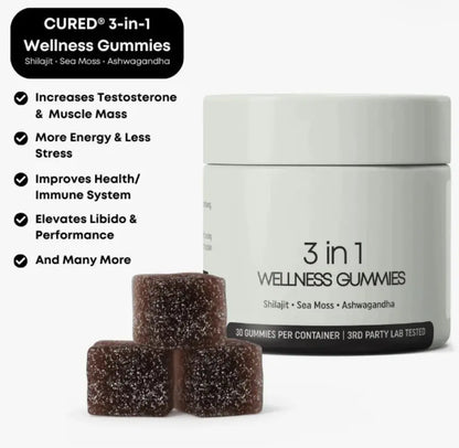 Shilajit 3-in-1 Gummies for Men Moretech