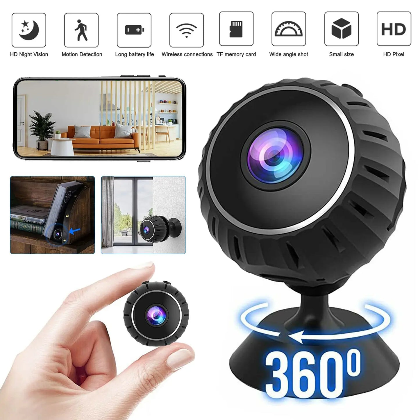 Compact Wireless Surveillance Camera 1080P HD WiFi Zyvraxen