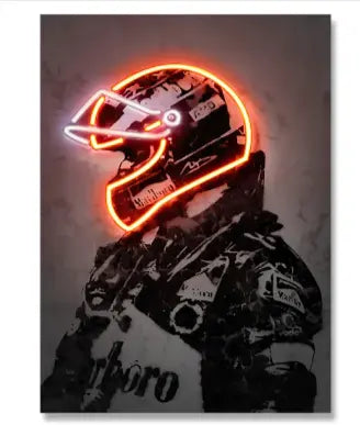 Retro Helmet Neon Art Zyvraxen