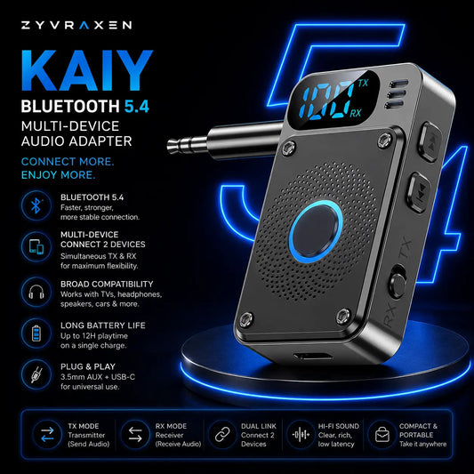 KAIY Bluetooth 5.4 Multi-Device Audio Adapter zyvraxen