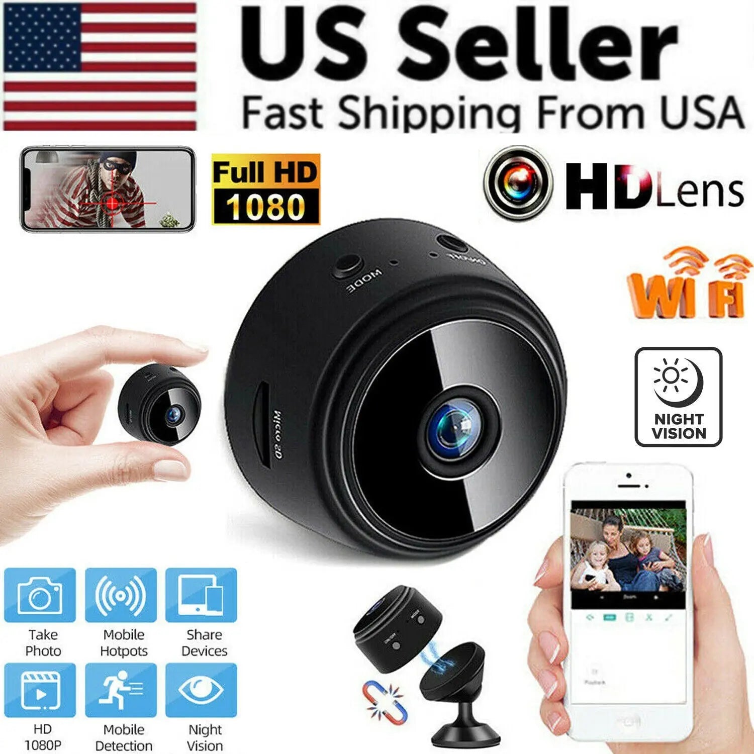 Compact Wireless Surveillance Camera 1080P HD WiFi Zyvraxen