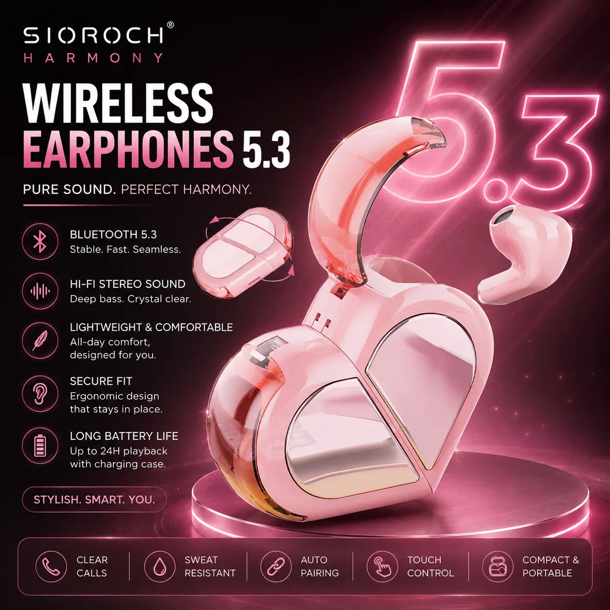 Sioroch Harmony Wireless Earphones 5.3 zyvraxen