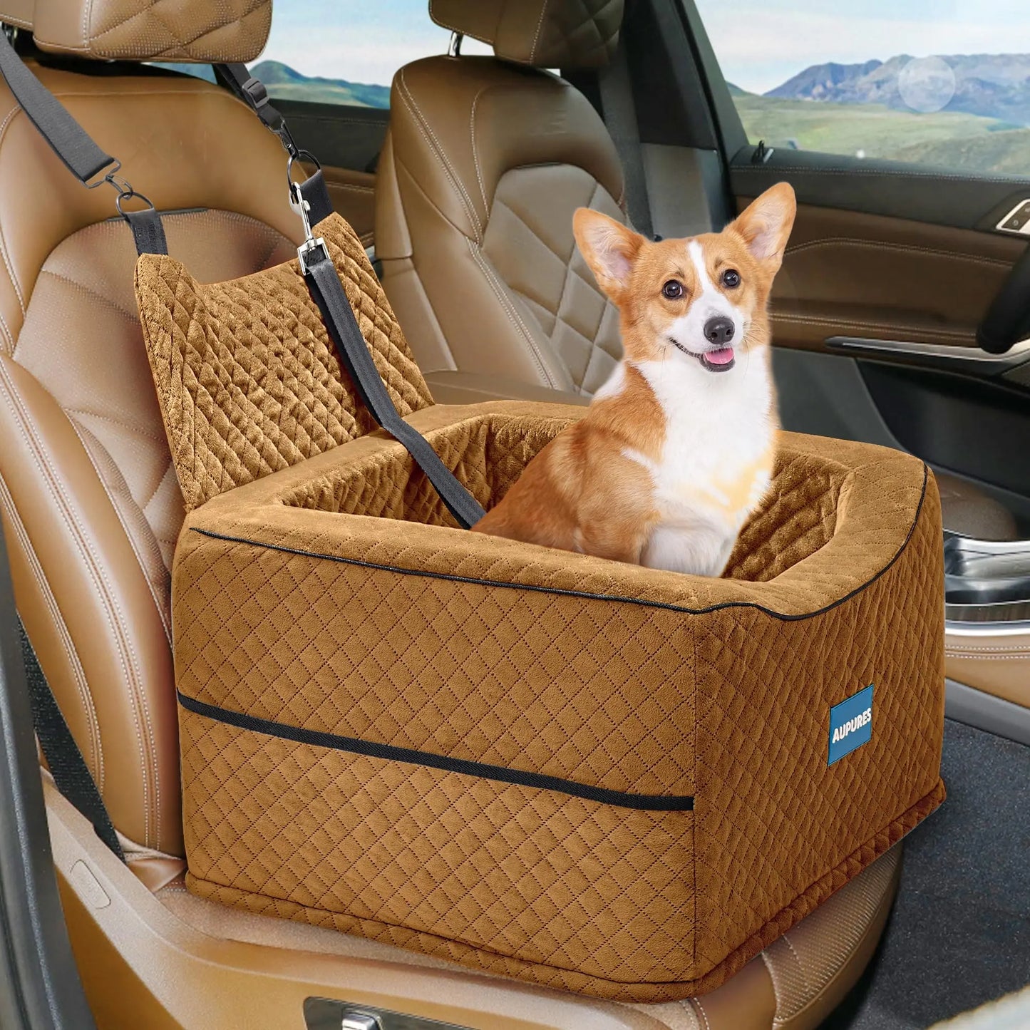 Aupures Deluxe Dog Car Seat for Small to Medium Breeds zyvraxen