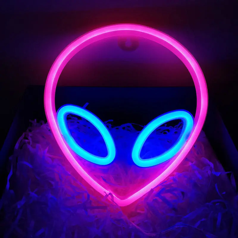 Neon Planet LED Alien Light for Room or Bar Decor Zyvraxen