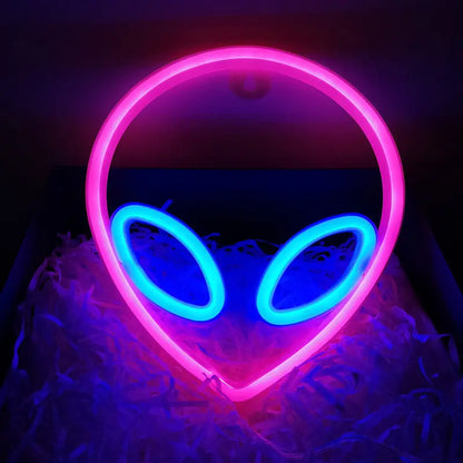 Neon Planet LED Alien Light for Room or Bar Decor Zyvraxen