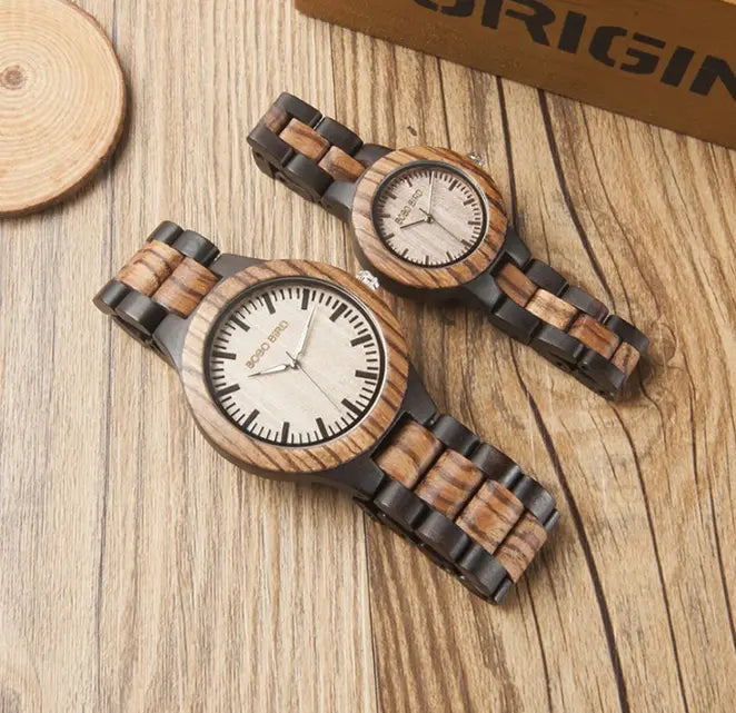 Elegant Duo Timepieces - Wooden Pair zyvraxen