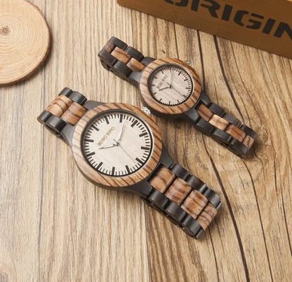 Elegant Duo Timepieces - Wooden Pair zyvraxen