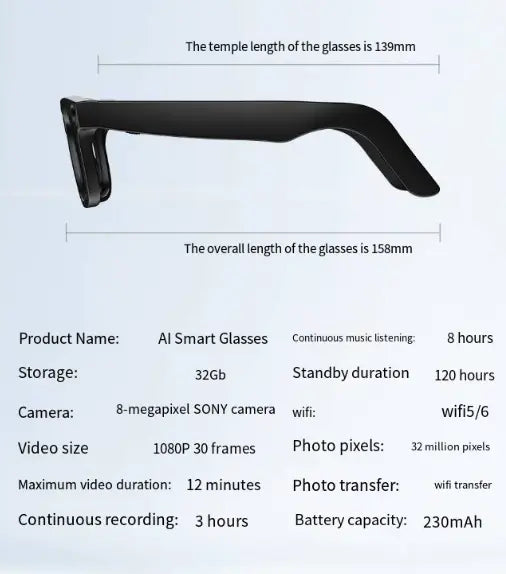 AI Camera Smart Glasses zyvraxen