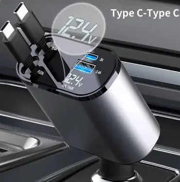 USB-C Retractable Car Charger Moretech