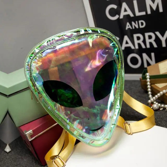 2018 Custom Laser Reflective Colorful Alien Backpack Zyvraxen
