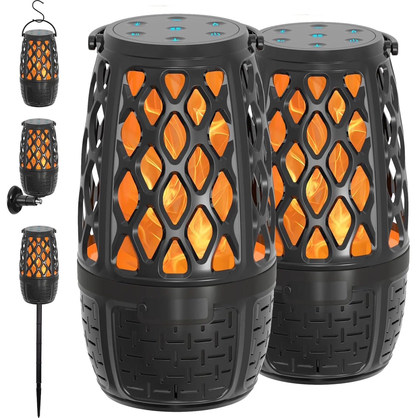 Dual Outdoor Bluetooth Lantern Speakers with Enhanced Bass zyvraxen