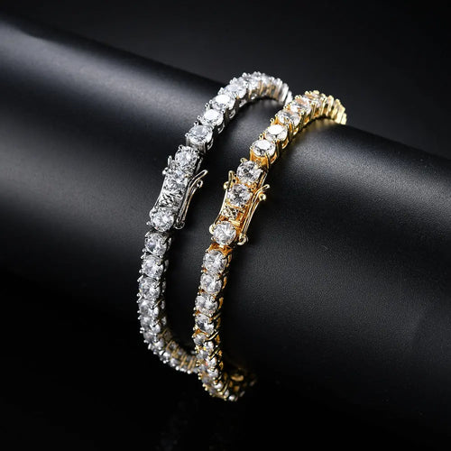 Tennis Chain Copper Zircon Single Row Hip Hop Bracelet Moretech