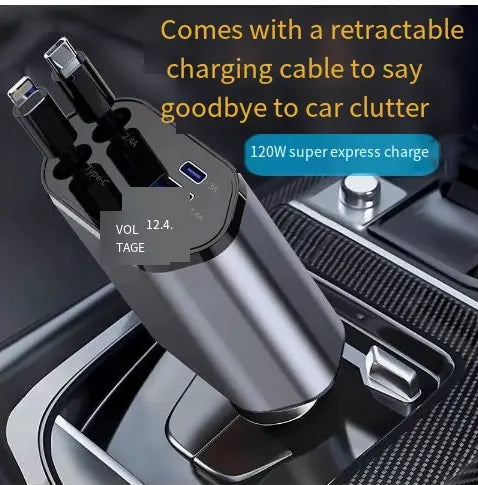 USB-C Retractable Car Charger Moretech