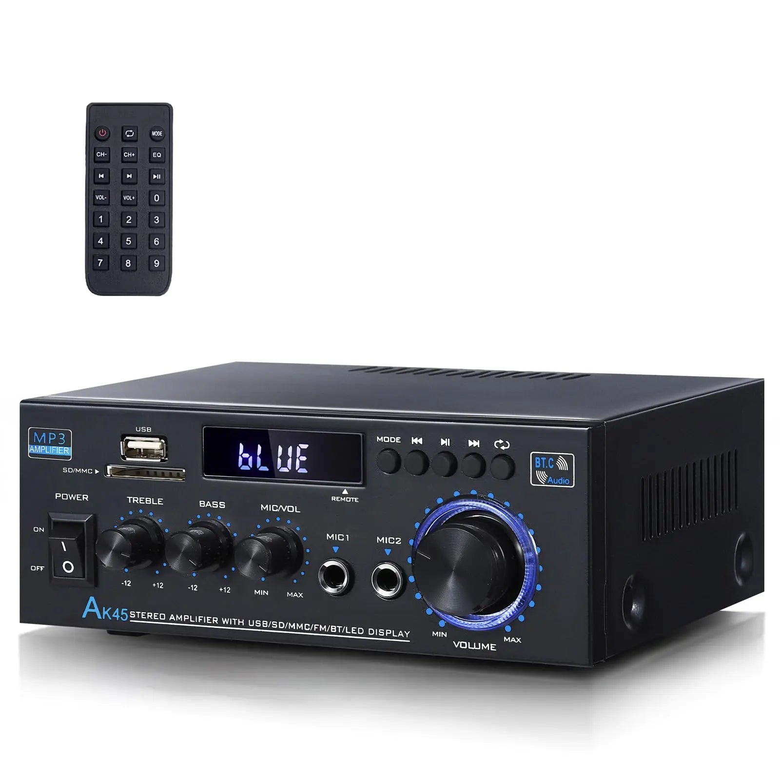 AK45 Compact 300W Bluetooth Stereo Amp Zyvraxen