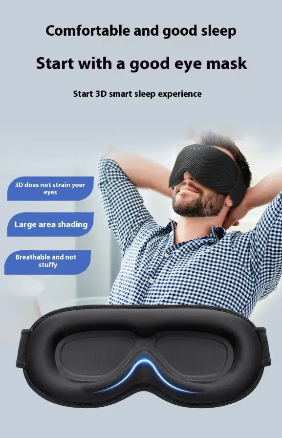 Bluetooth Ergonomic Sleep Mask with Large Eye Cavities zyvraxen