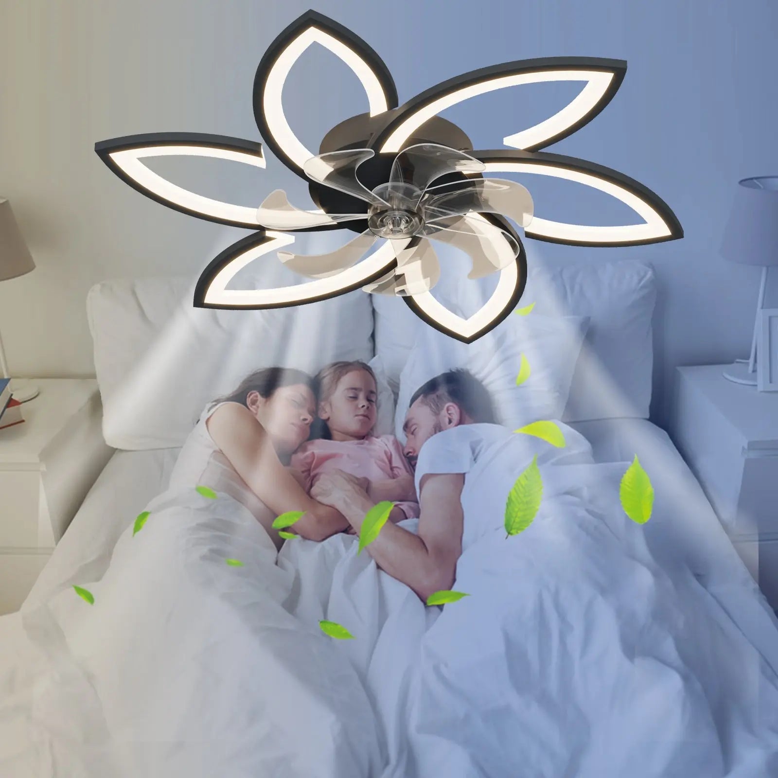 Acrylic Crafted Ceiling Fan with LED Lighting and Remote Control zyvraxen