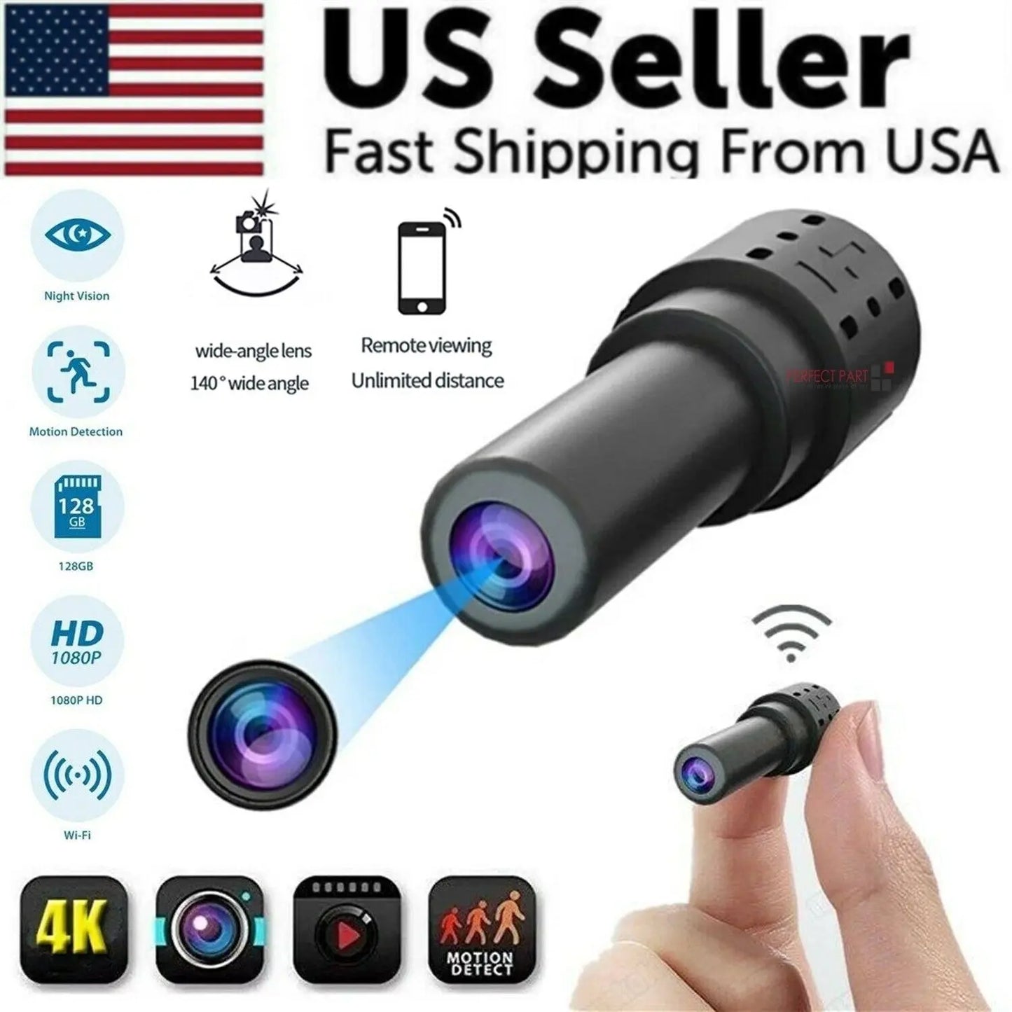4K Ultra HD Wireless Spy Camera - Mini IP Nanny Cam Zyvraxen