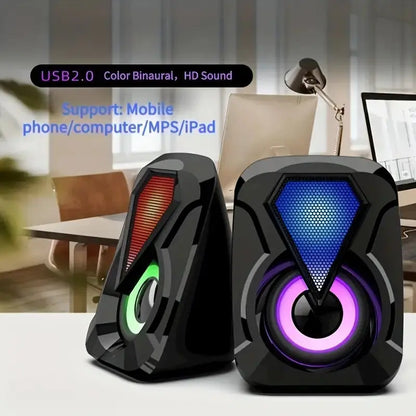Refined 3W Desktop Stereo Speakers with Enhanced Bass zyvraxen