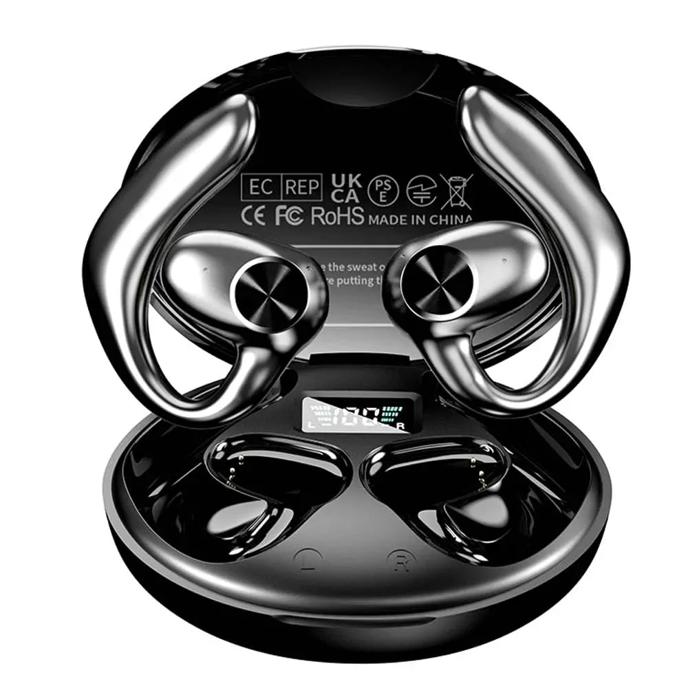 Luisport Open Ear Headphones Wireless Earbuds Bluetooth Headphones Wireless Headphones Bluetooth Earbuds Wireless Earphones Bluetooth Earphones (YYK-Black) zyvraxen