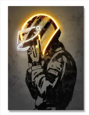 Retro Helmet Neon Art Zyvraxen