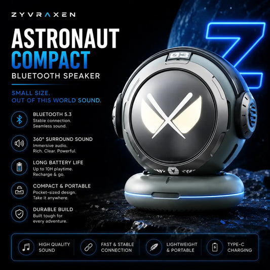 Astronaut Compact Bluetooth Speaker zyvraxen