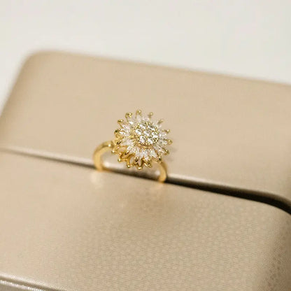 Sunflower Rotation Ring for Anxiety Relief Moretech