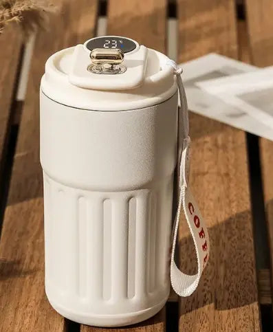 Smart Digital Thermal Bottle Portable Coffee Mug Stainless Steel Water Bottle In-Car Insulated Cup Keep Cold Vacuum Flasks 450ml Moretech