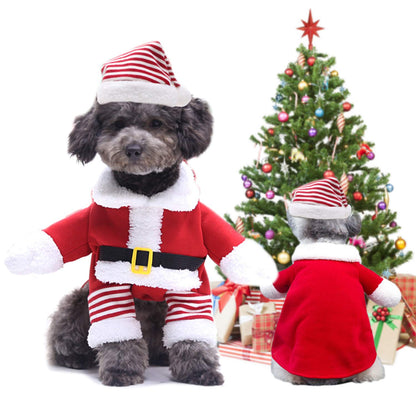 Funny Christmas Dog Costumes for Small Dogs Santa Dog Cat Costumes Stitch Costume for Dogs Suit Dog Cat Outfit Christmas Clothes for Pet Dog New Year Funny Dress Pet Party Clothing Suits(S) Zyvraxen