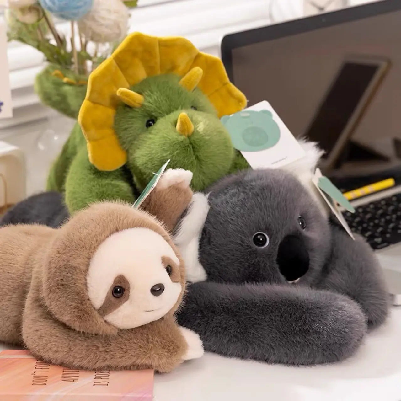 Panda, Koala, Sloth, Dinosaur, Bear & Little Panda Plush Doll Gift – Kids Soft Stuffed Toy Moretech