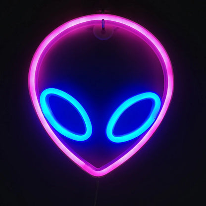 Neon Planet LED Alien Light for Room or Bar Decor Zyvraxen