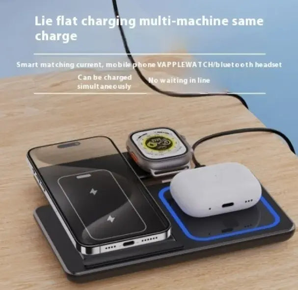 15W 3 In 1 LED Foldable Fast Wireless Charger Stand zyvraxen
