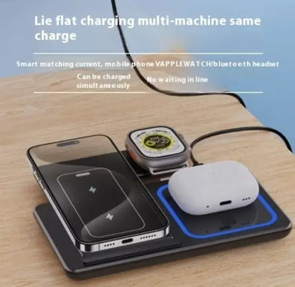 15W 3 In 1 LED Foldable Fast Wireless Charger Stand zyvraxen