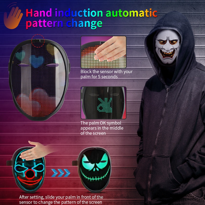GlowSync LED Party Mask Zyvraxen