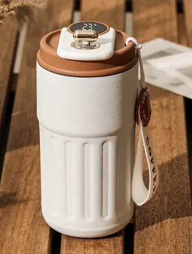 Smart Digital Thermal Bottle Portable Coffee Mug Stainless Steel Water Bottle In-Car Insulated Cup Keep Cold Vacuum Flasks 450ml Moretech