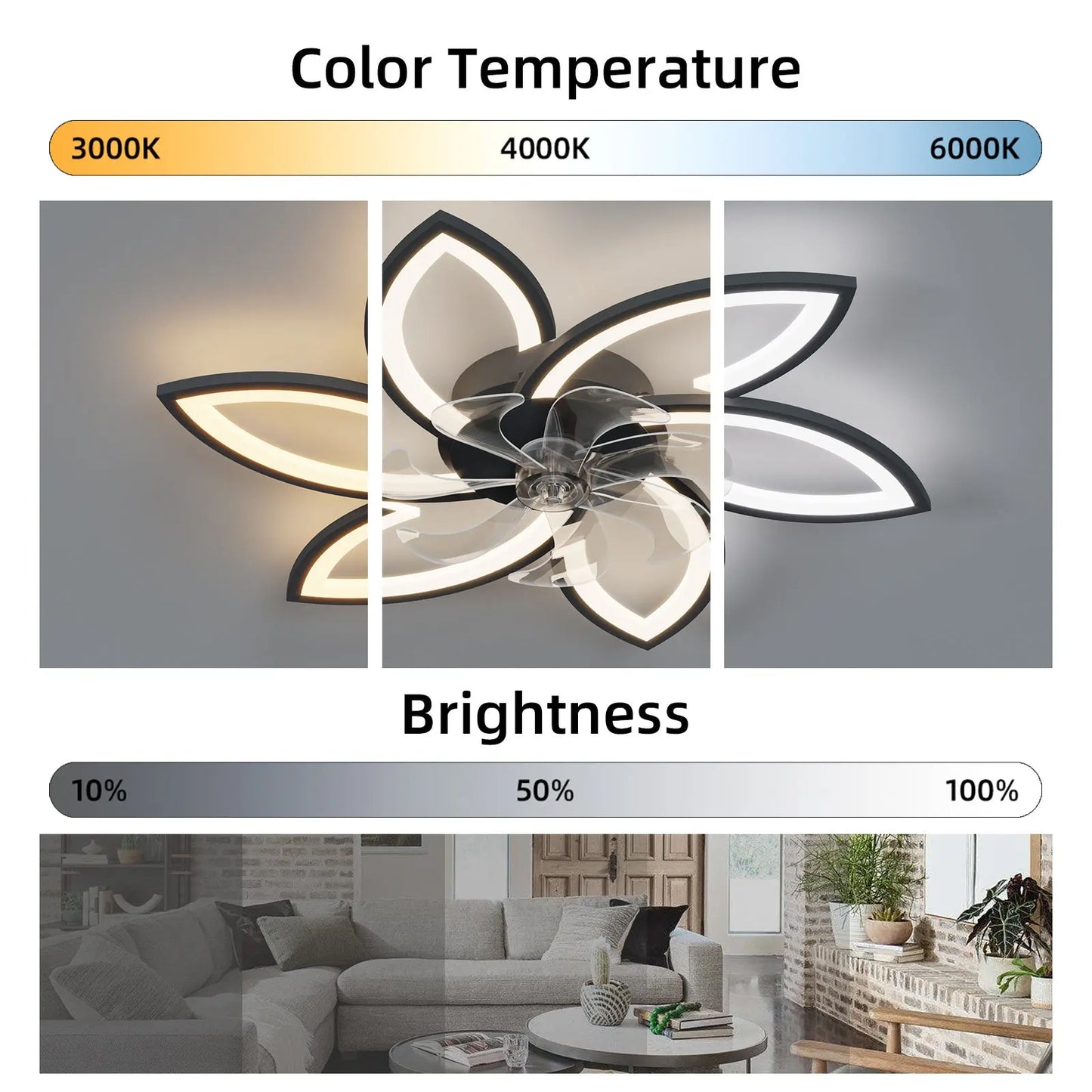 Acrylic Crafted Ceiling Fan with LED Lighting and Remote Control zyvraxen