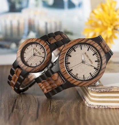 Elegant Duo Timepieces - Wooden Pair zyvraxen