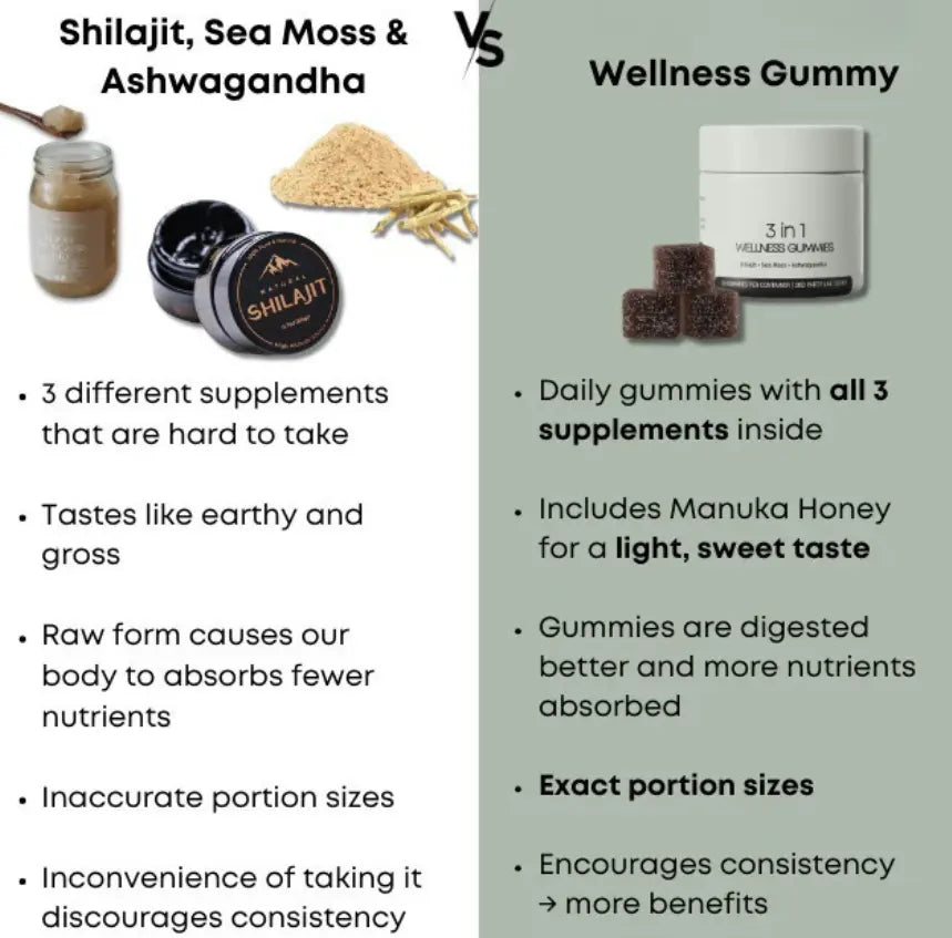 Shilajit 3-in-1 Gummies for Men Moretech